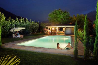 Poolside evening atmosphere