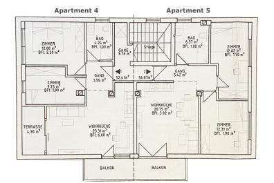 Grundriss Ferienwohnung Nr. 4-5