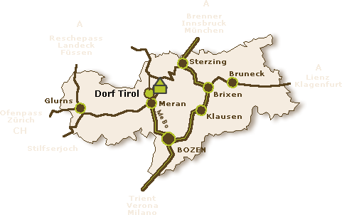 Landkarte - Lage Rimmelehof in Dorf Tirol